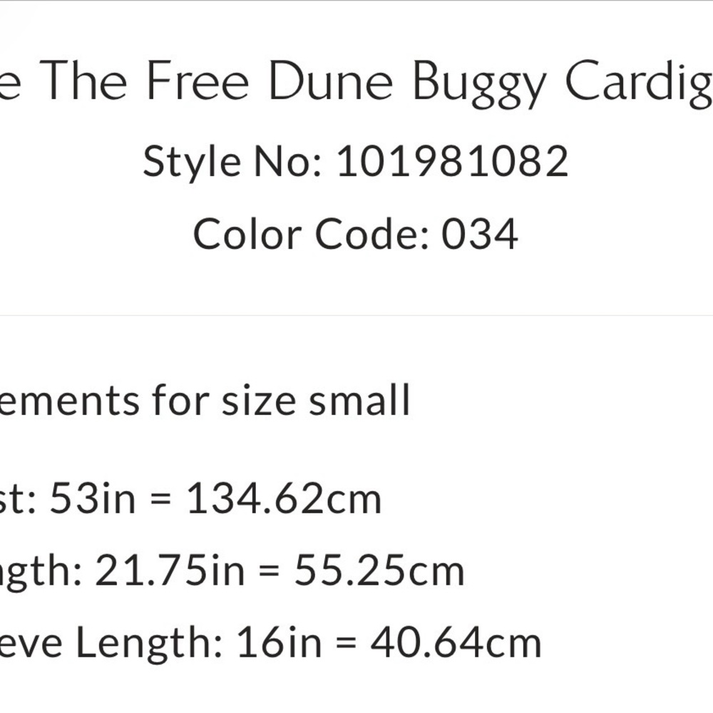 NWT WE THE FREE DUNE BUGGY CARDIGAN 
SIZE SMALL - Picture 8 of 14